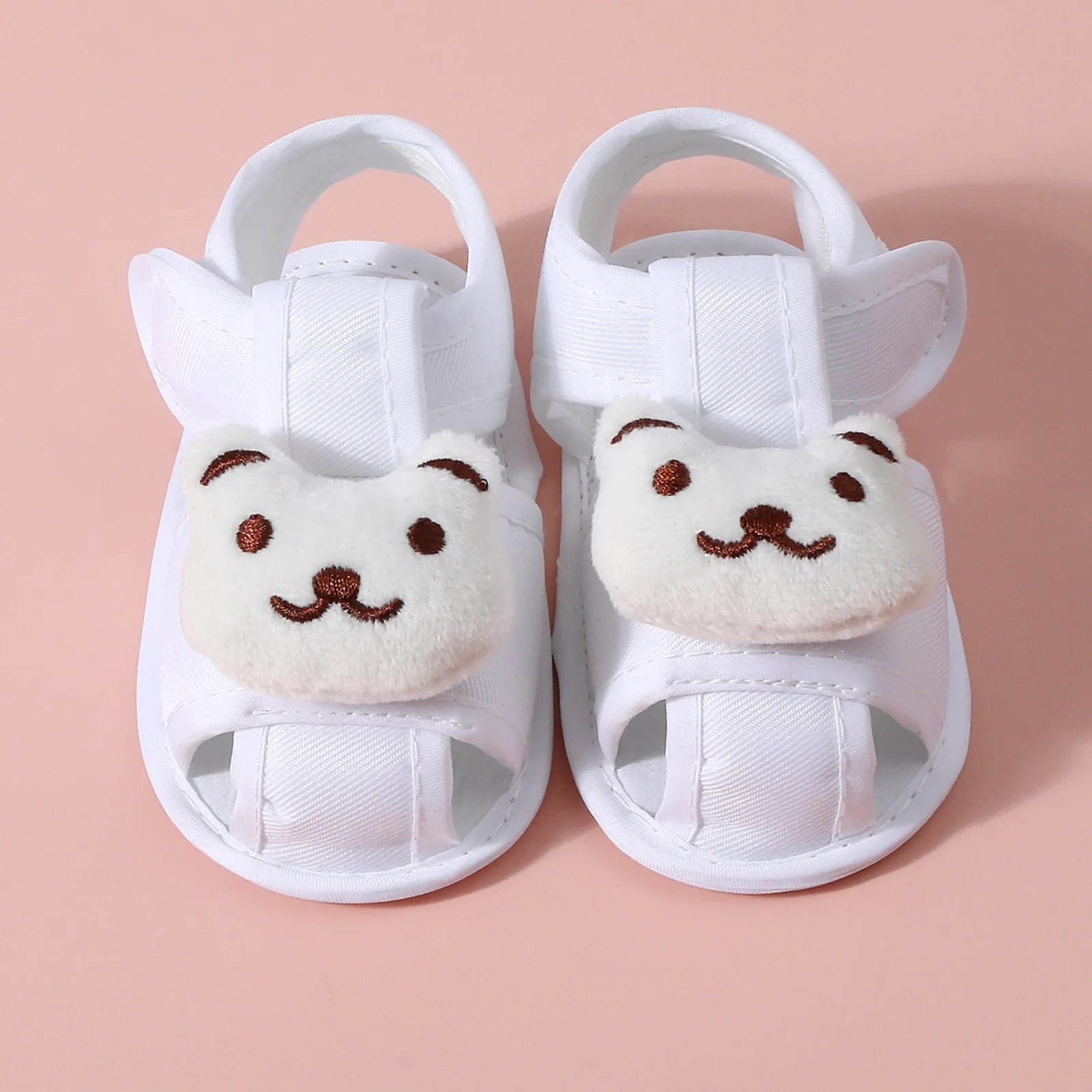 Summer New Toddler Sandals Cute Cartoon Bear Newborn Prewalker Cotton Sandal Soft Baby Girl Non-slip Sole Infant First Walkers