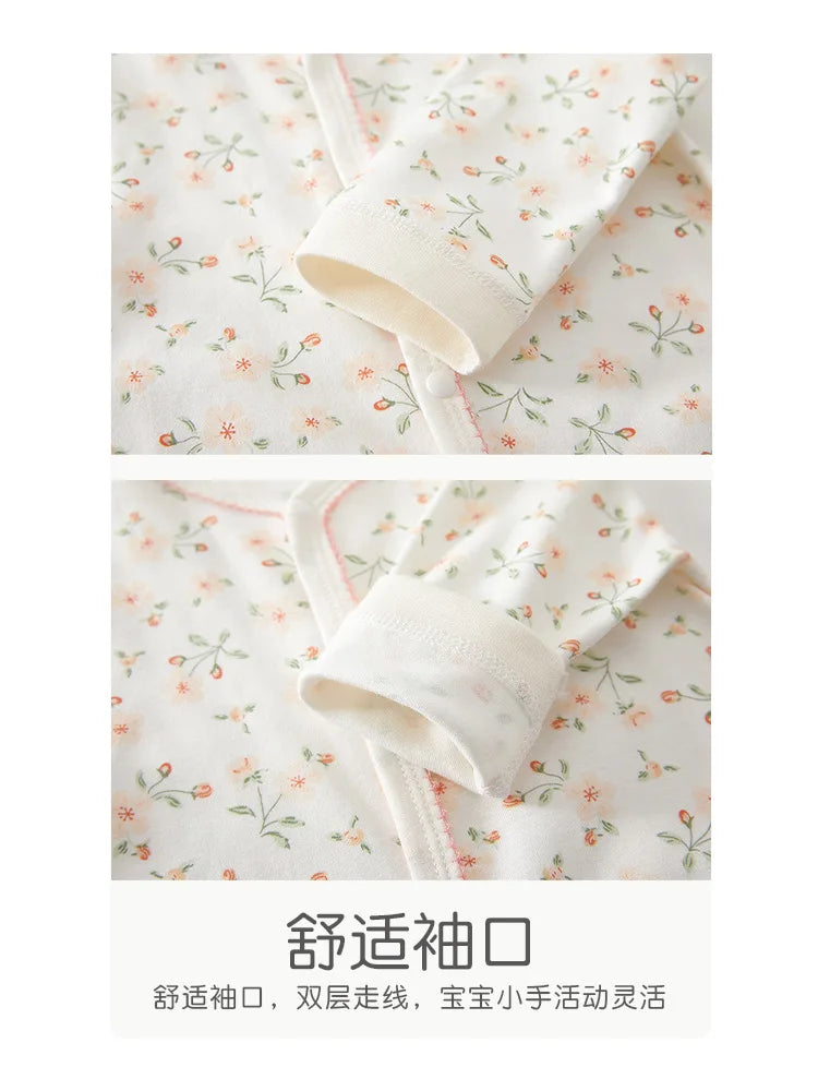 Bezaubernder Baby-Strampler für Frühling und Herbst, weicher Strampler aus reiner Baumwolle, Prinzessinnen- & Prinzen-Stil, perfekter Krabbelanzug für Babys.