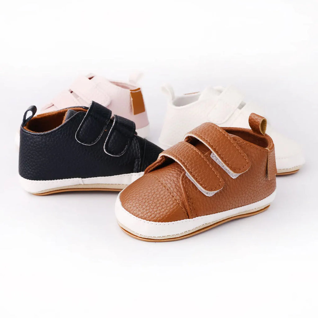 Zapatos de bebé, zapatos de bebé de primavera y otoño de 0 a 1 año, zapatos de bebé con doble velcro, suela blanda casual antideslizante, zapatos de bebé de caña baja