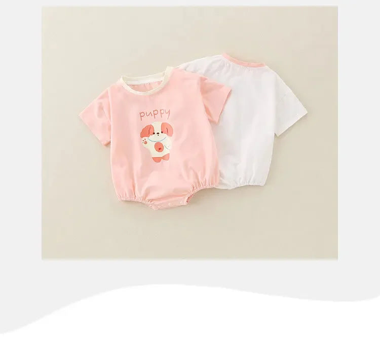 Ropa de verano para bebés, 100 % algodón, ropa fina de manga corta para el verano, ropa para gatear, ropa para niños