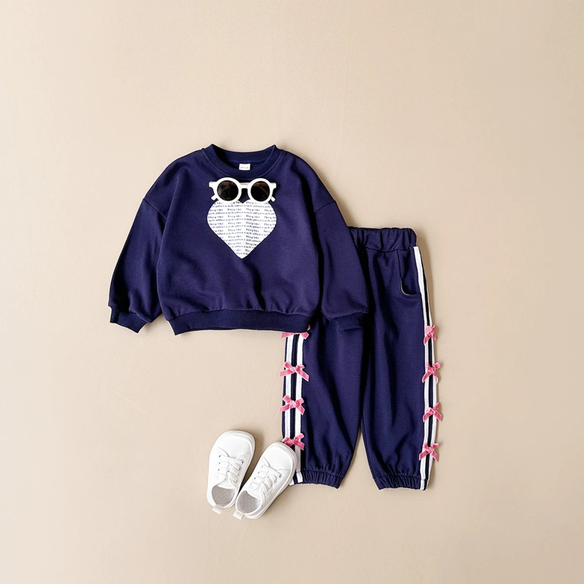 Baby Girl Clothes Toddler Sets Cotton Love Sweatshirt Long Sleeve Top+Bow Pants Spring Newborn Kids Clothing Infant Outfit Suits