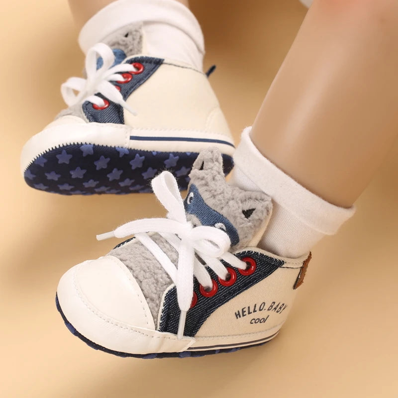 Cartoon Baby Sneakers Baby Boys Girls Canvas Shoes Non-slip Non-slip soft sole Comfortable Soft Unisex Baby Shoes 0-18M