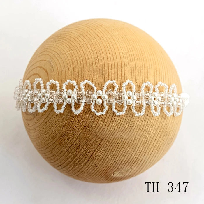 Newborn Headband for Photography Props Flower Baby Girl Tieback Flowers Pearl Wreath Newborn Photography Infant Hair Accessories