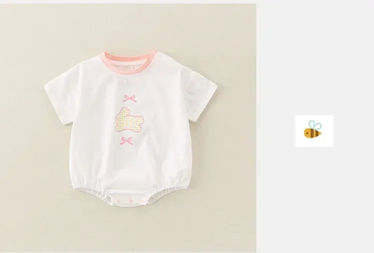 Ropa de verano para bebés, 100 % algodón, ropa fina de manga corta para el verano, ropa para gatear, ropa para niños