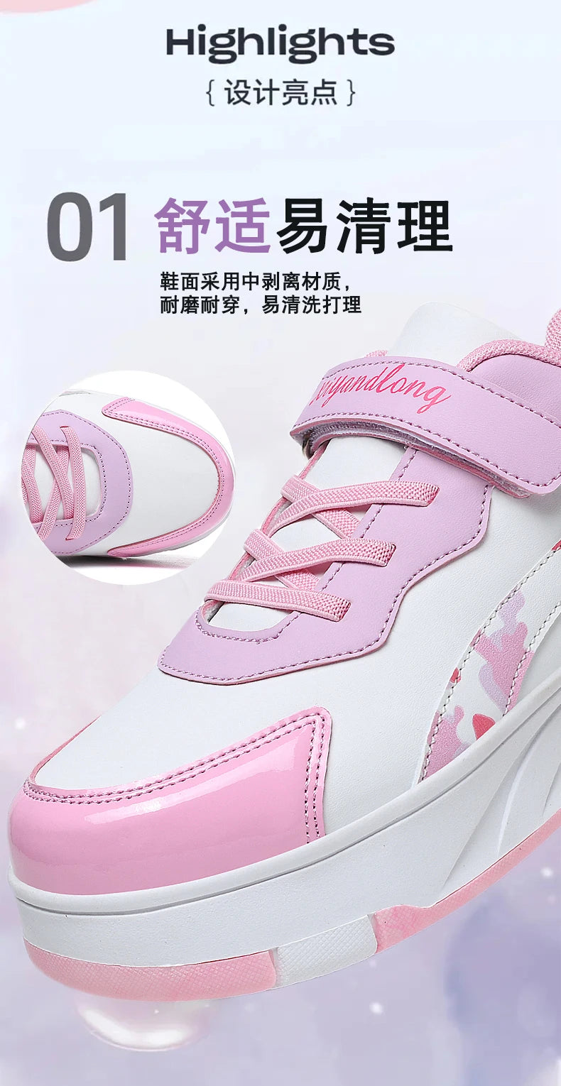Rollschuh Schuhe Kinder Sneaker mit Rollen Kinder Rollschuhe Mode Outdoor Sportschuhe Mädchen Jungen Geschenke für Kinder