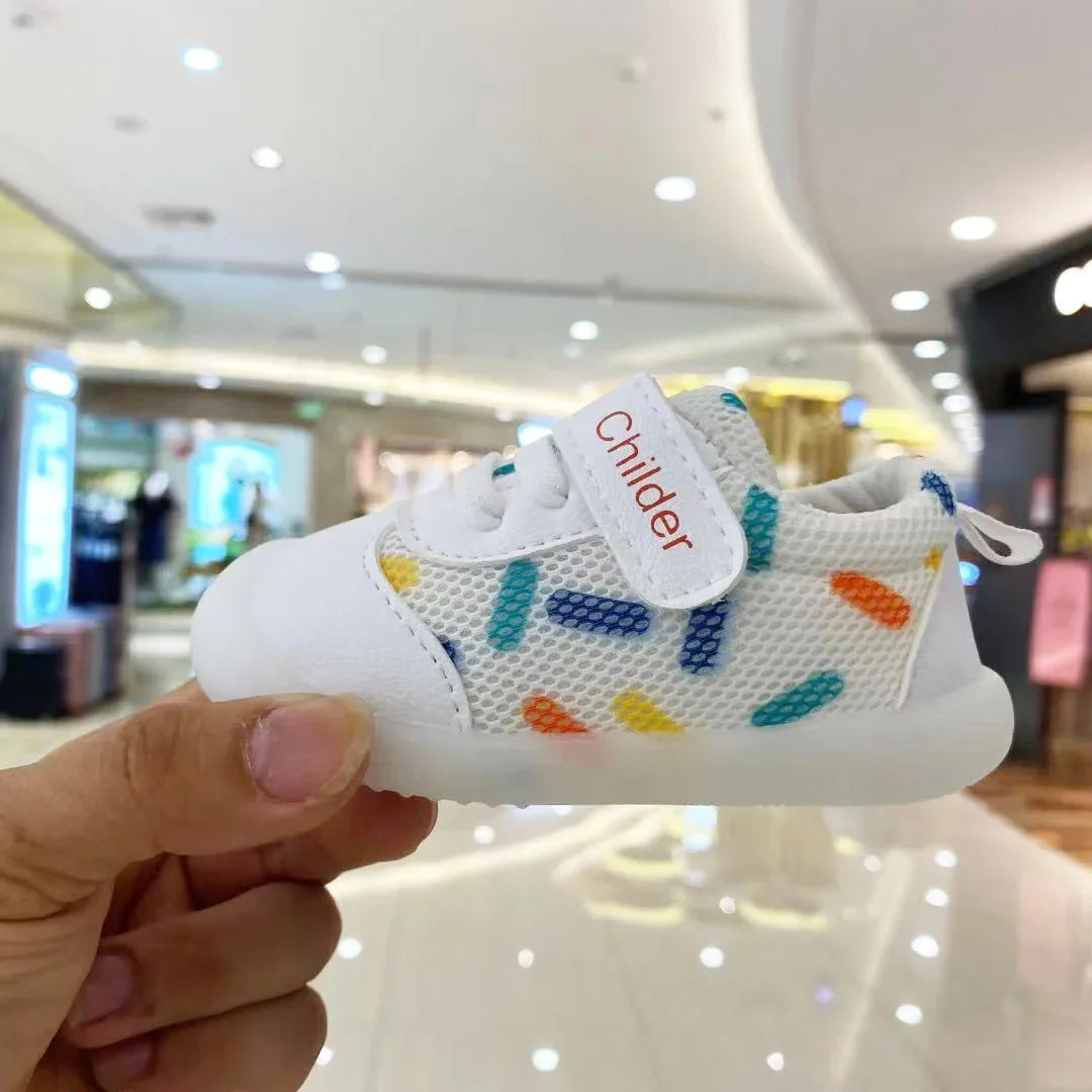 Boys/Girls Baby Walking Shoes 2025 Spring/Autumn New 0-2 Year Old Shoes Soft Sole Mesh Breathable Baby Shoe Nude Shoe Bebê أحذية