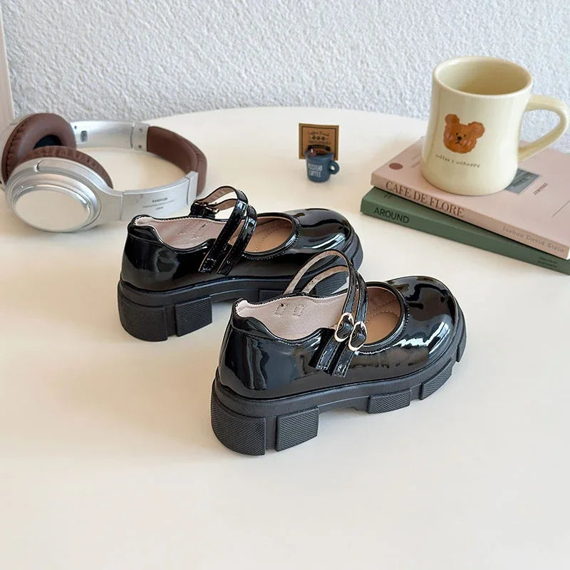 Children Leather Shoes for Girls 2025 Spring Autumn New Fashion Korean Style Soft Bottom Anti-slippery Versatile Mary Jane Shoes