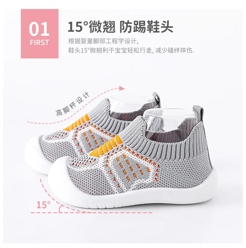 Baby Schuhe Anti-Rutsch Atmungsaktive Krabbelschuhe mit Gummisohle für Kinder Jungen Mesh-Schuhe Weiche Sohle Baby Mädchen