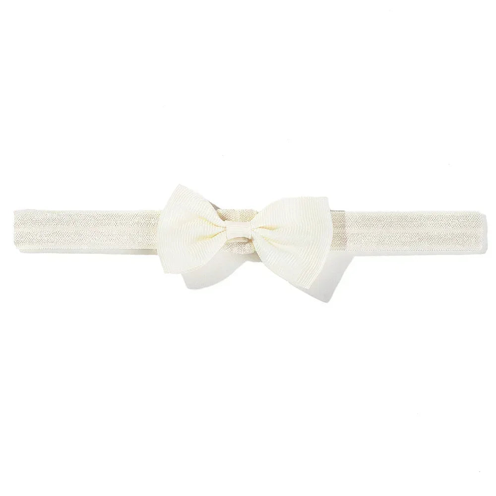 1pcs Baby Bows Head Band Elastic Ribbon Hair Band Infant Headwear Solid Color Headband Babe Casual Head Accessories Wholesale