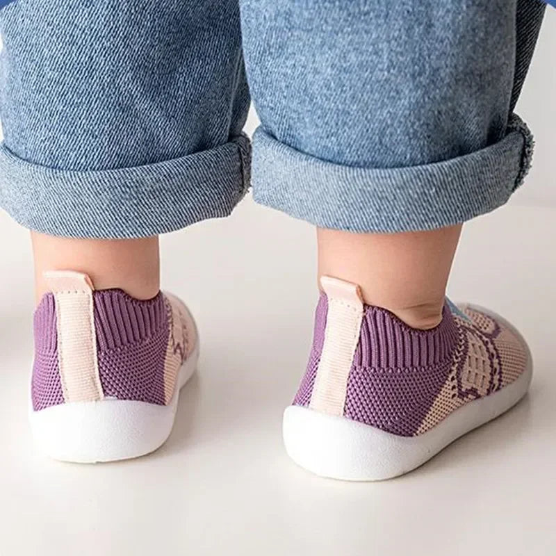Baby Schuhe Anti-Rutsch Atmungsaktive Krabbelschuhe mit Gummisohle für Kinder Mädchen Jungen Mesh Schuhe Weiche Sohle Hausschuhe