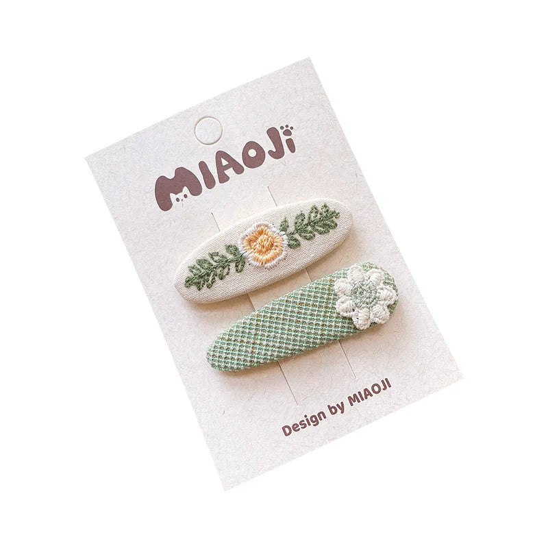 2 Stück Baby-Haarspange Mädchen Süße Schleife Haarschmuck Kinder Haarklammern Kleinkind Prinzessin Kopfbedeckung Vintage Säugling Milchgrüne Haarspangen