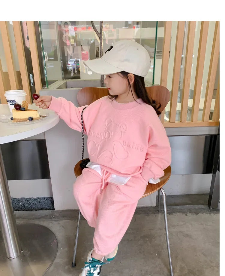 Children's Clothing Sets Letter Print Sweatshirt + Tank Top + Pants 3pcs Baby Girl Clothes for 2 To 7 Years Baby Girl Outfit Set