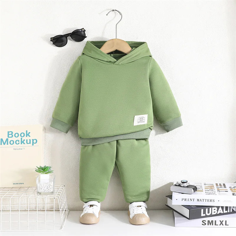 Babykleidung Sets für Jungen Frühling Herbst Freizeit Anzüge Kapuzenjacke Oberteile + Haremshosen 2-teiliges Set Jungen Kinder Trainingsanzug
