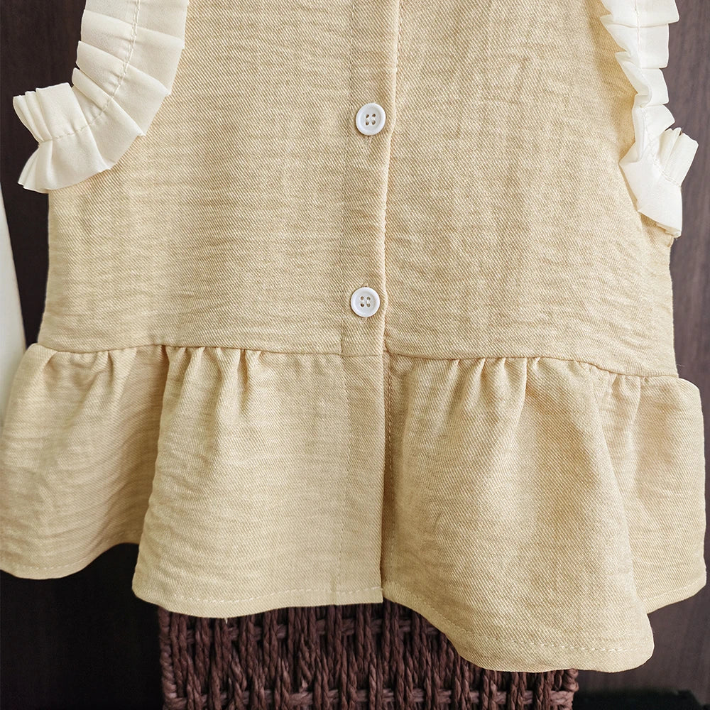 Bear Leader Koreanische Version Kinderkleidung Mädchen Blauer Imitations-Jeansanzug Sommer Neu Ärmelloses Oberteil + Weite Hose Zweiteiler Set