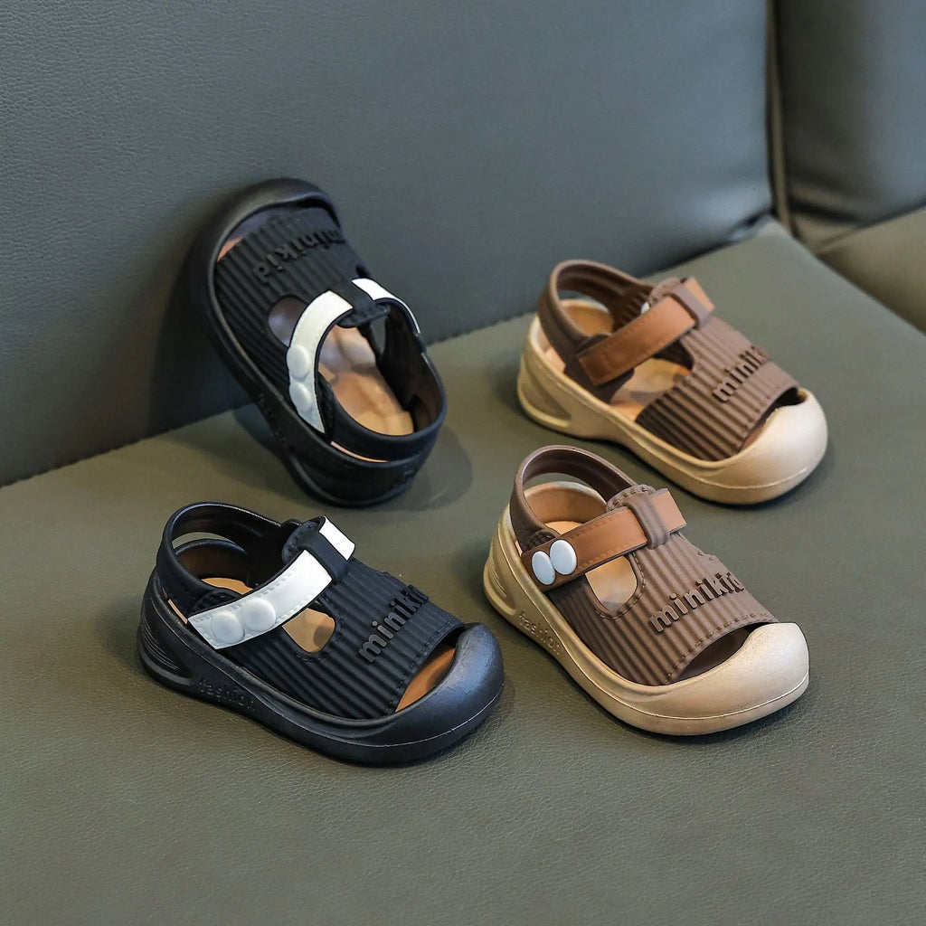 Baby Sandals Cheap Summer Beach Shoes Toddler Sandals Soft Breathable PVC Little Boys Girls Close-toed Sandals For Baby