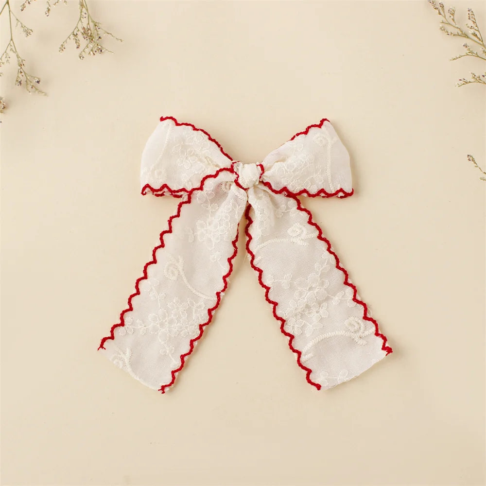 1pcs Baby Girl Hairpins White Lace Bows Hair Clips Cute Hair Pin Barrettes School Girls Kids Headwear Children Hair Accessories