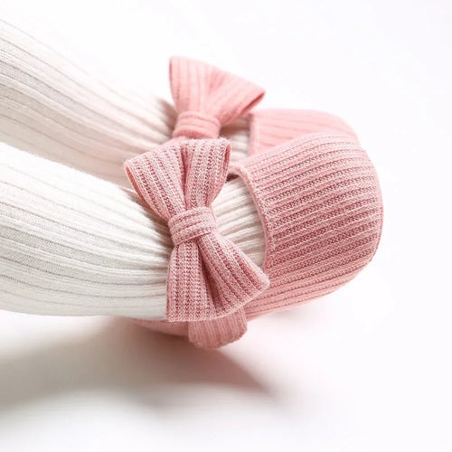Newborn Baby Shoes Cute Bow-Knot Soft Sole Non-Slip Infant Walking Shoes for Girls 0-18 Months Princess Style First Walkers