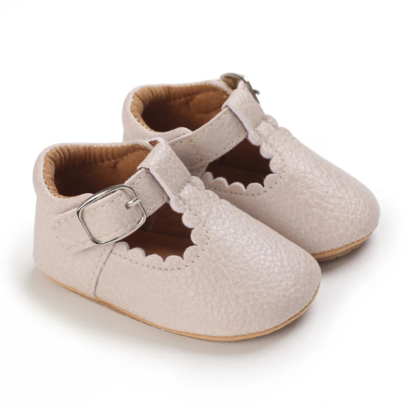 Baby Shoes Classic Stripe Leather Boy Girl Shoes Multicolor Toddler Rubber Sole Anti-Slip First Walkers Infant Moccasins