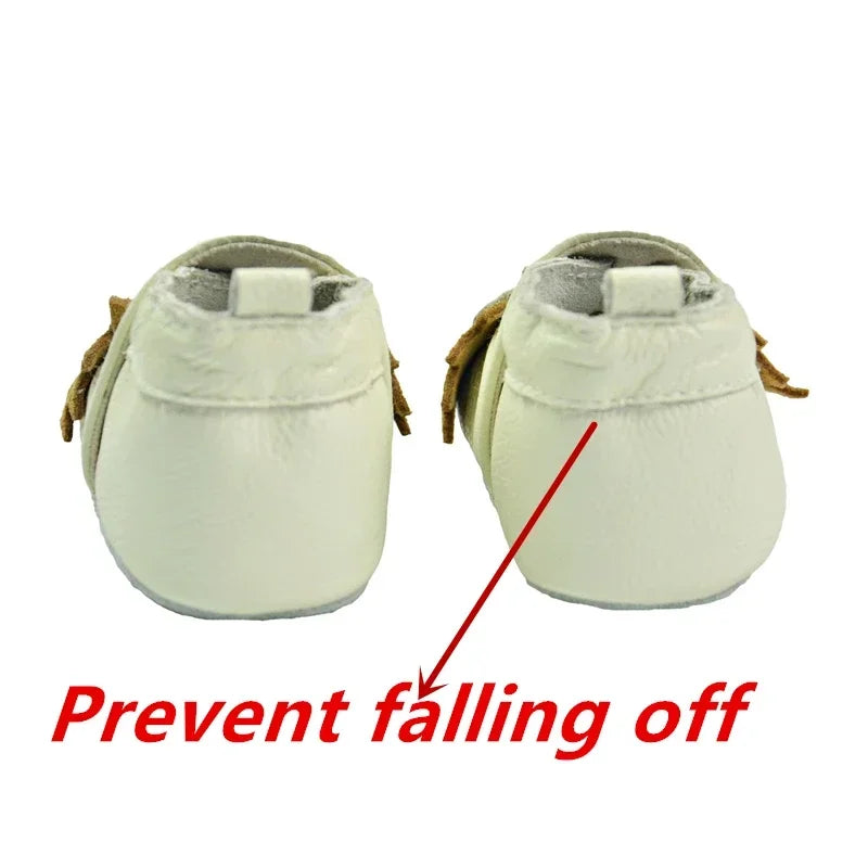 Zapatos de bebé de otoño para niños y niñas, antideslizantes, de piel de oveja suave, zapatillas de deporte con diseño de animales, mocasines para primeros pasos 0-24M
