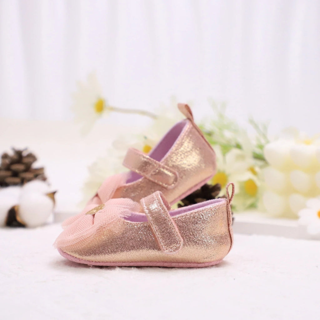 Baby Steps Schuhe Babys erste Lauflernschuhe Babyschuhe Atmungsaktiv Rutschfest Mädchen Modeschuhe Prinzessinnen Spitzenstil