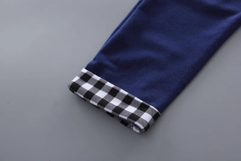 Children's Clothing Sets Bow Plaid Long Sleeve Top + Pants 2pcs Sets Toddler Girl Clothes Kids Boutique Clothes Baby Outfit Set