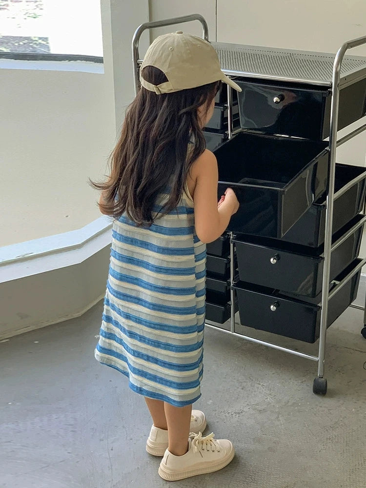 Mommy and Me Dress Family Fashion Summer Set Clothes for Mother  Daughter Stripe Sports Skirt Set Matching Mother Daughter Outfi