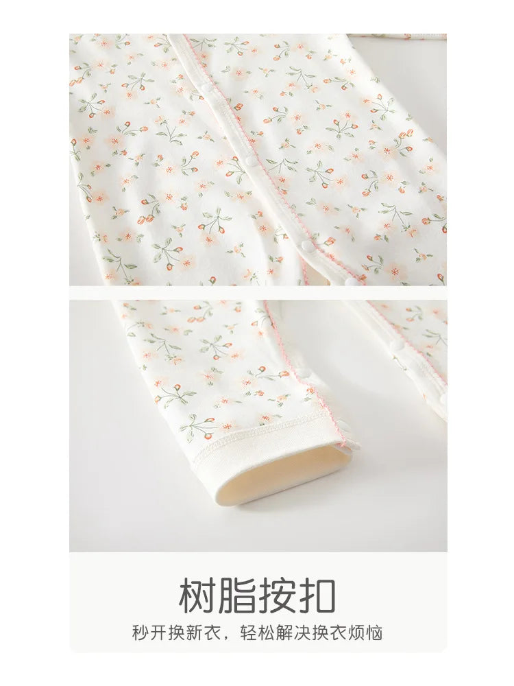 Bezaubernder Baby-Strampler für Frühling und Herbst, weicher Strampler aus reiner Baumwolle, Prinzessinnen- & Prinzen-Stil, perfekter Krabbelanzug für Babys.