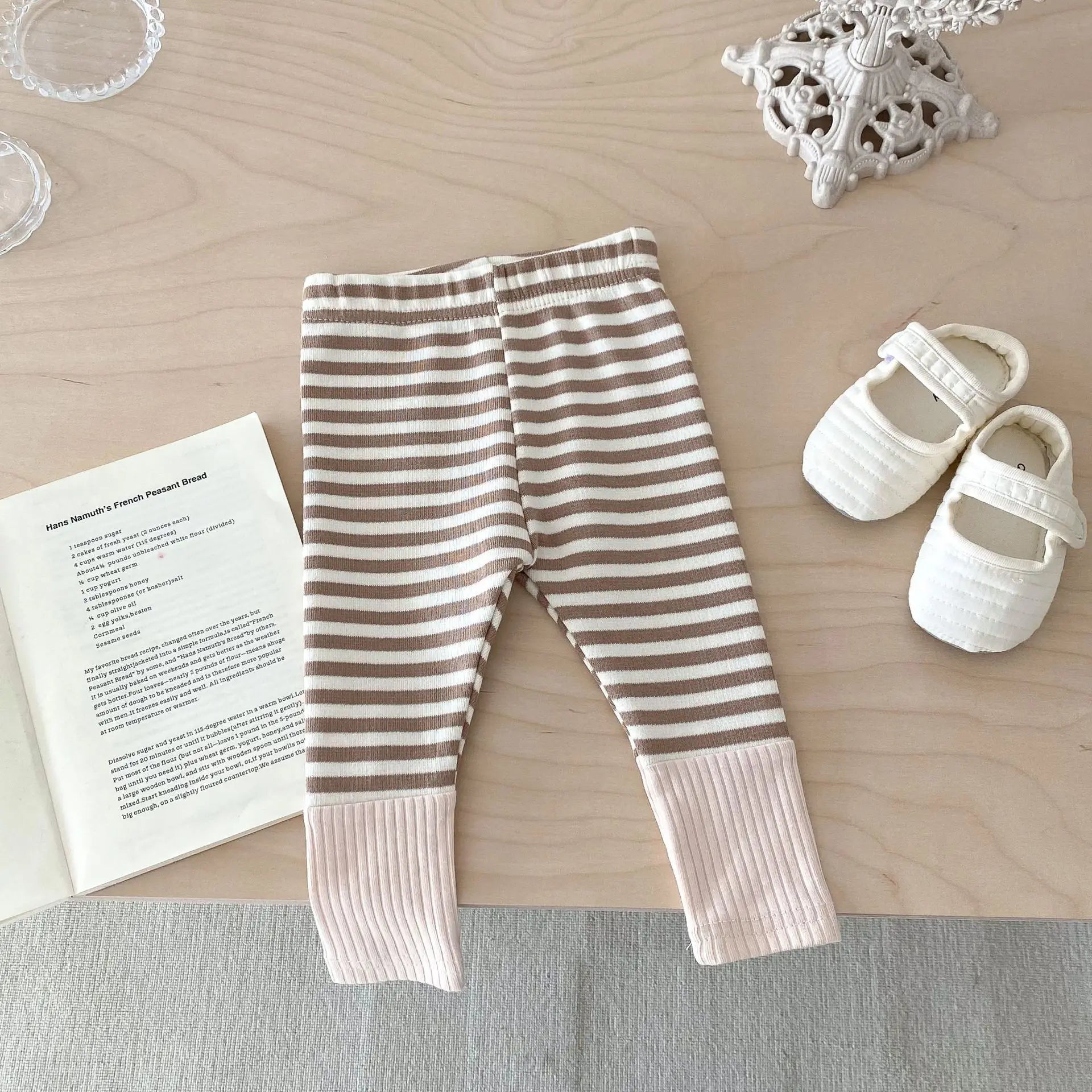Autumn Newborn Infant Baby Boy Girls Candy Color Leggings Splice Striped Pants Fashion Baby Clothing