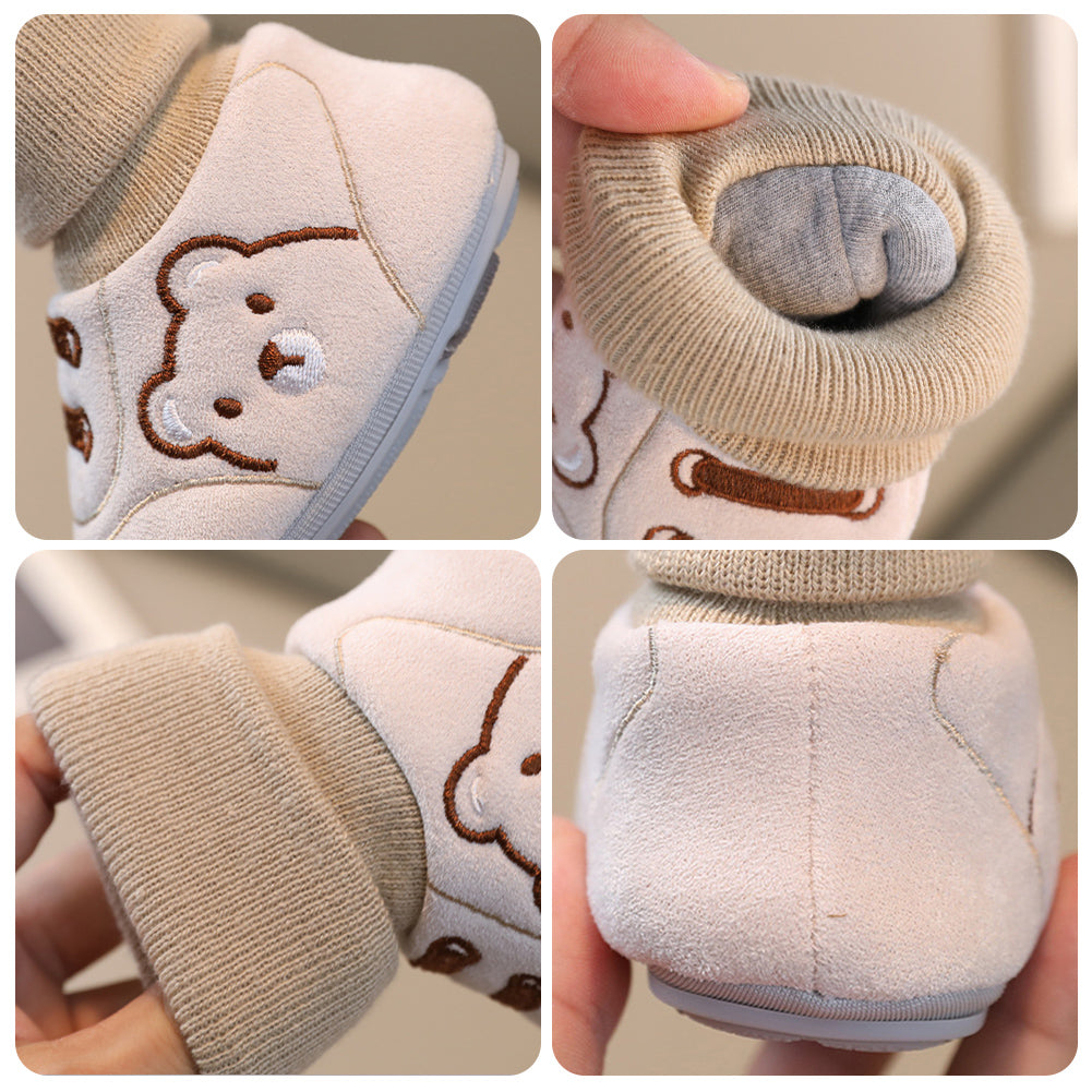 Zapatos de bebé de otoño e invierno y calcetines de algodón cálidos, antideslizantes, para bebés recién nacidos, zapatos para bebés de 0 a 1 año.