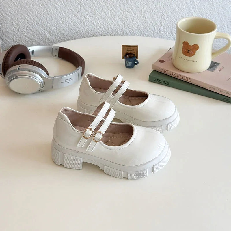 Children Leather Shoes for Girls 2025 Spring Autumn New Fashion Korean Style Soft Bottom Anti-slippery Versatile Mary Jane Shoes