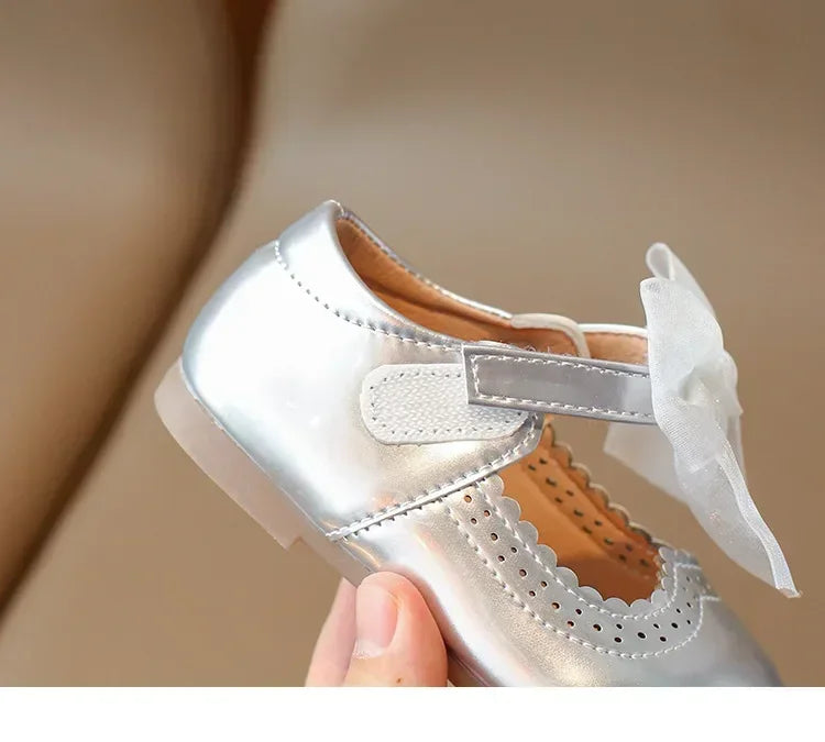 Baby Girl Leather Shoes Spring Autumn New Fashion Soft Comfortable Candy Color Princess Kids Dress Flats Ribbon Bow-knot Sweet