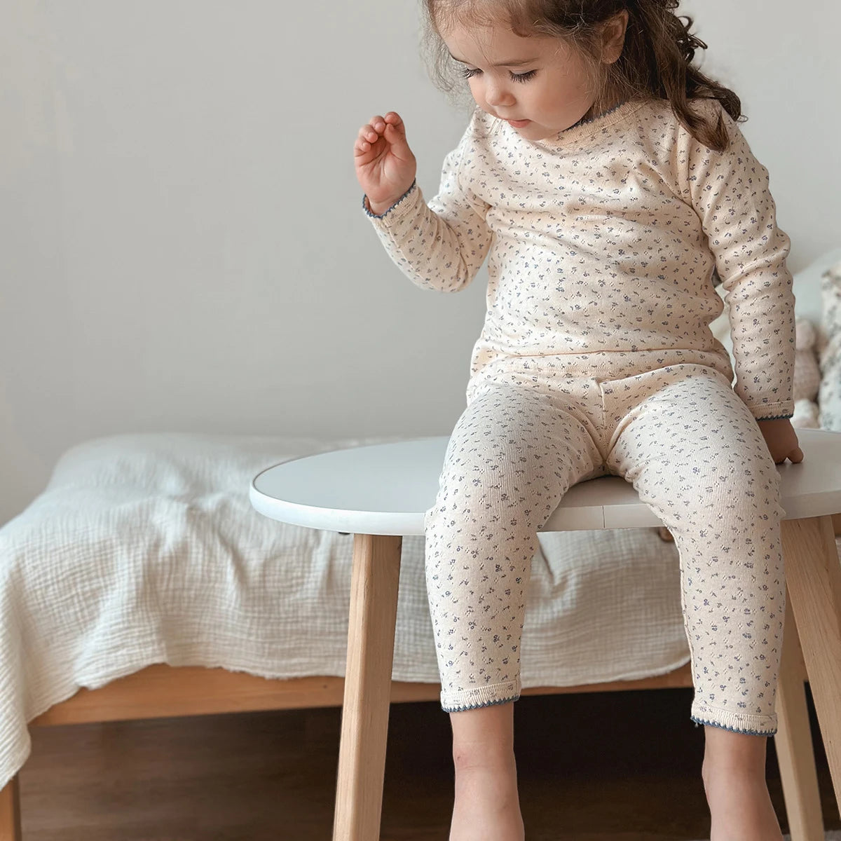 1-6T Kleinkind Baby Mädchen Kleidung Set Sommer 100% Baumwolle Langarm T-Shirt Top Hose Anzug Hauskleidung Stretch 2-teiliges Schlafanzug-Set