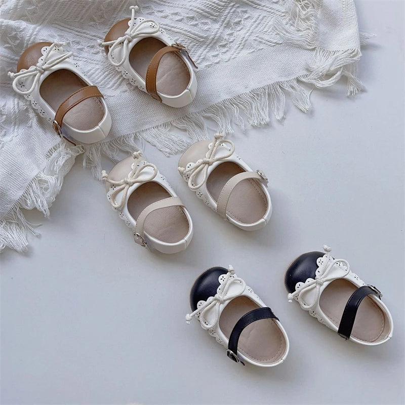 Baby Girls Walking Shoes Spring Autumn Newborn Shoes Infant Comfortable Soft Soled Toddler Kids Lace Bow Princess Shoes