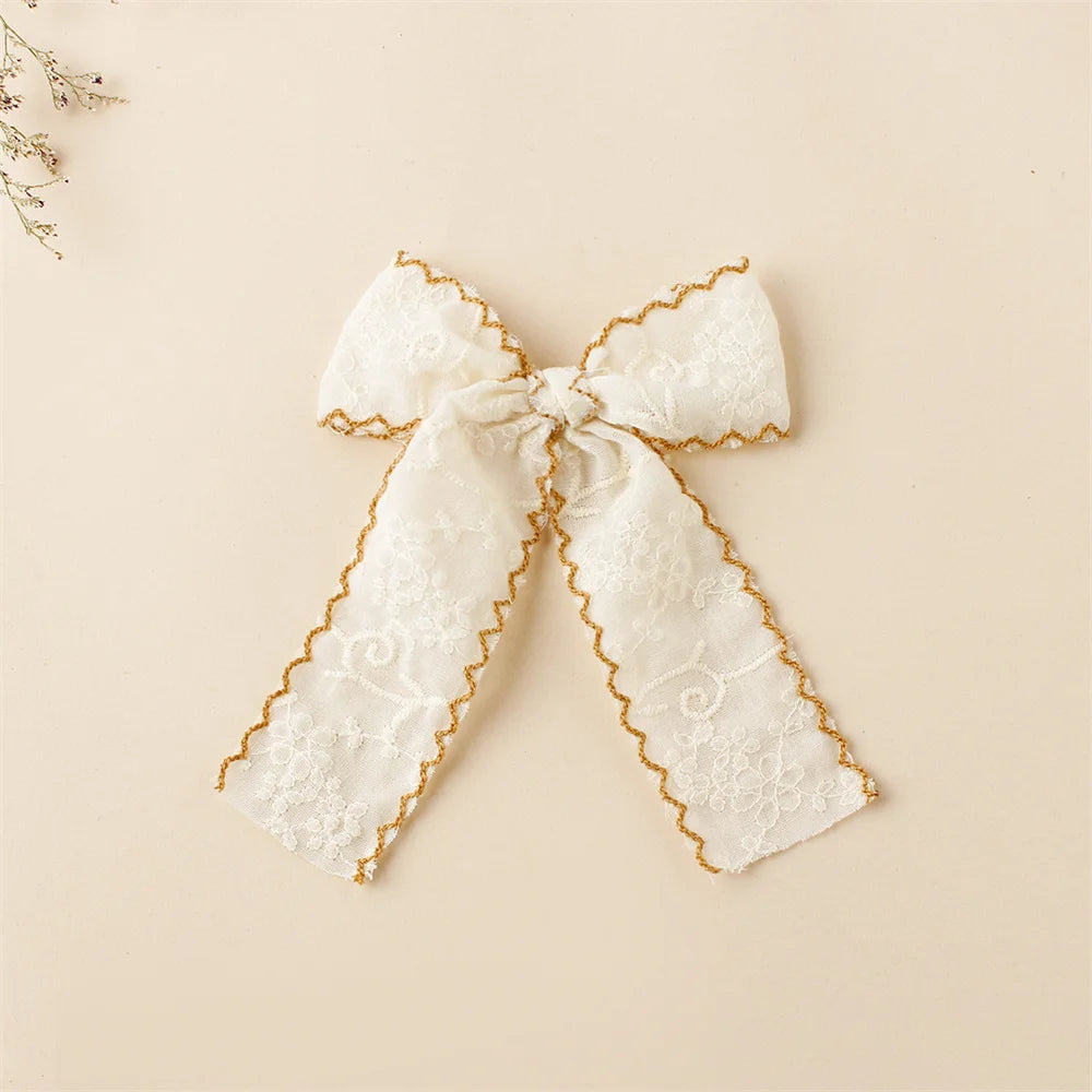 1pcs Baby Girl Hairpins White Lace Bows Hair Clips Cute Hair Pin Barrettes School Girls Kids Headwear Children Hair Accessories