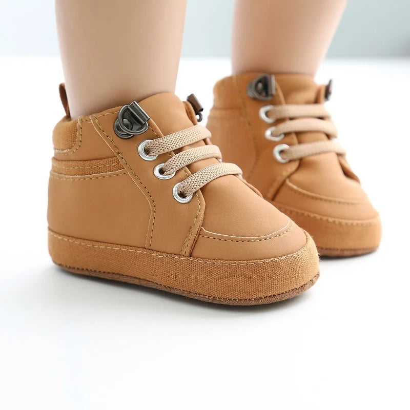 Baby-Sneaker, Kleinkind-Jungen-Mädchen-Sportschuhe, Kleinkind-Freizeitschuhe mit Baumwollsohle, rutschfeste PU-Lauflernschuhe, Krabbelschuhe, Basketballschuhe