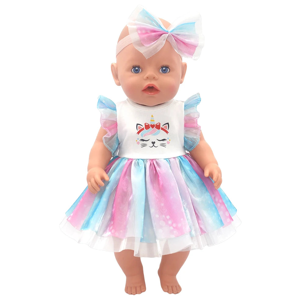Baby Born Doll Outfits For 13-18 Inch Newborn Doll Cute Jumpers Rompers Suit+Shoes Doll Accessories Festival Birthday Gift
