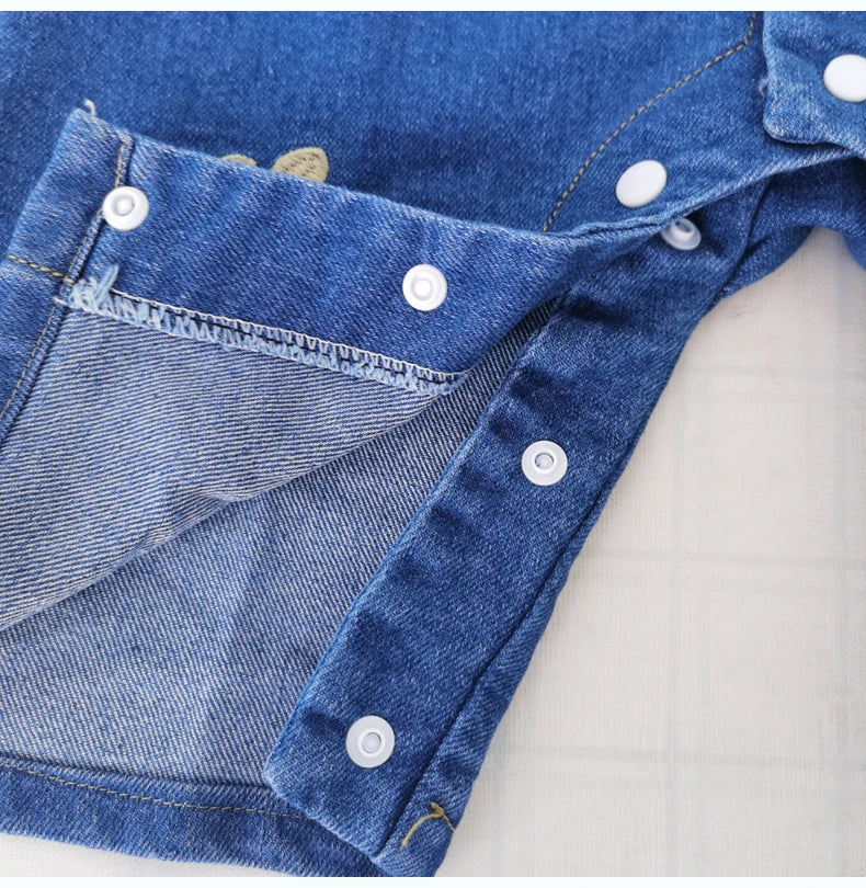 IENENS Baby Strampler Neugeborenen-Jumpsuits Kleidung Jeans Overall 0-18 Monate Junge Mädchen Weiche Anzüge Kinderkleidung