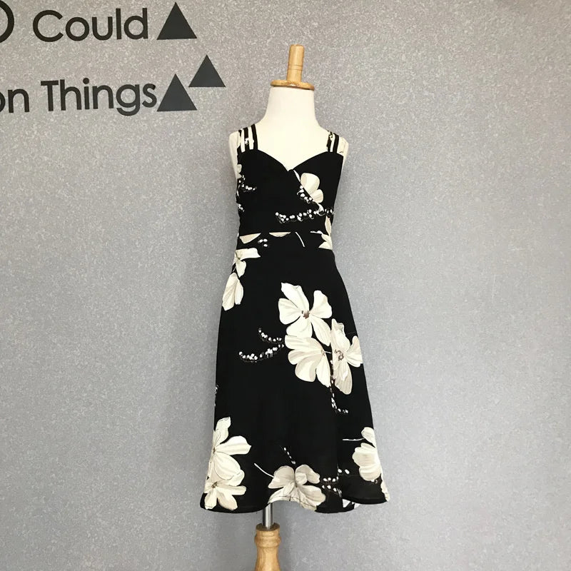2024 Family Matching Outfits Dresses Summer Mother Daughter Dress Fashion Clothing Girl Mom Daughter Chiffon Beach Dress Clothes