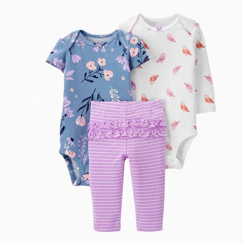 2025 Baby Mädchen Kleidung Herbst Frühling Neugeborenen Outfit Baumwoll-Body Oberteil und Hose Set Kinder Kleinkind Kleidung 6-24M