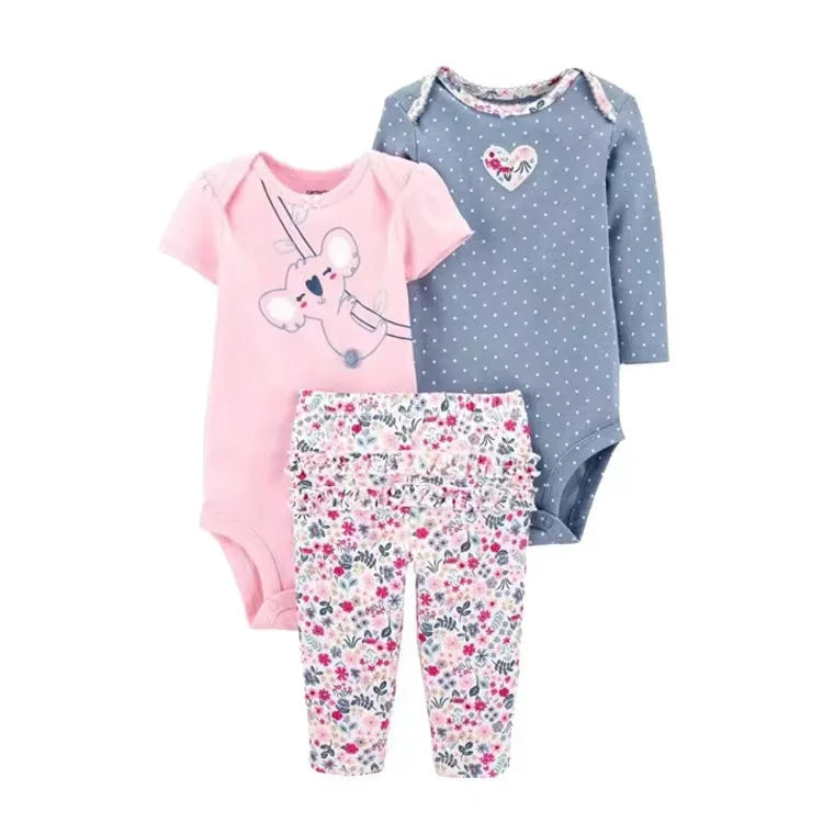 2025 Baby Mädchen Kleidung Herbst Frühling Neugeborenen Outfit Baumwoll-Body Oberteil und Hose Set Kinder Kleinkind Kleidung 6-24M