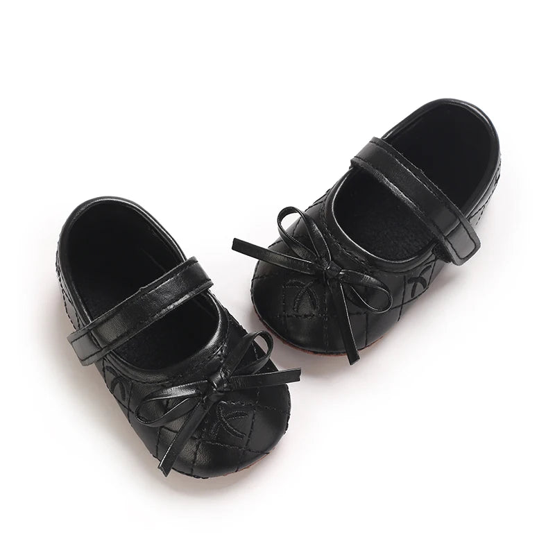 0-18M Baby Girl Leather Shoes New Spring And Autumn Bow Princess Shoes Baby Soft Sole Single Shoes Baby Walking Shoes