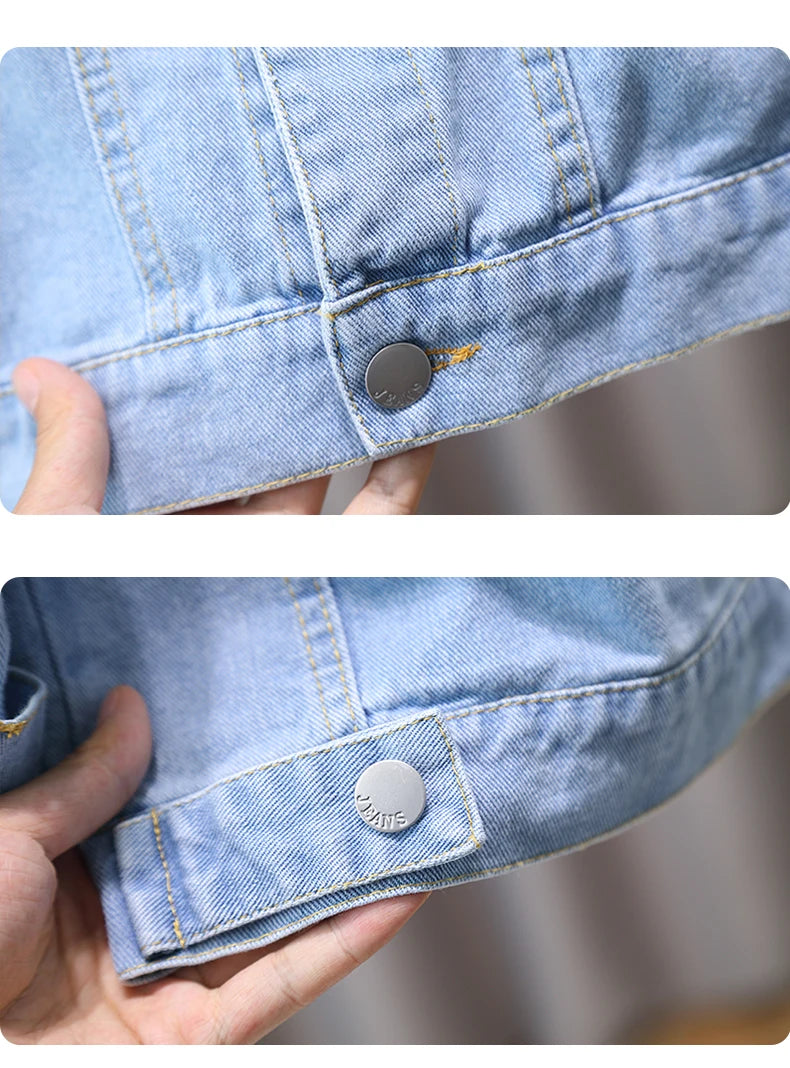 2-9 Years Babi Girls Denim Jacket New Fashion Baby Kids Jean Coats For Girls Cute Lace Bow Design Children Outerwear Clothing