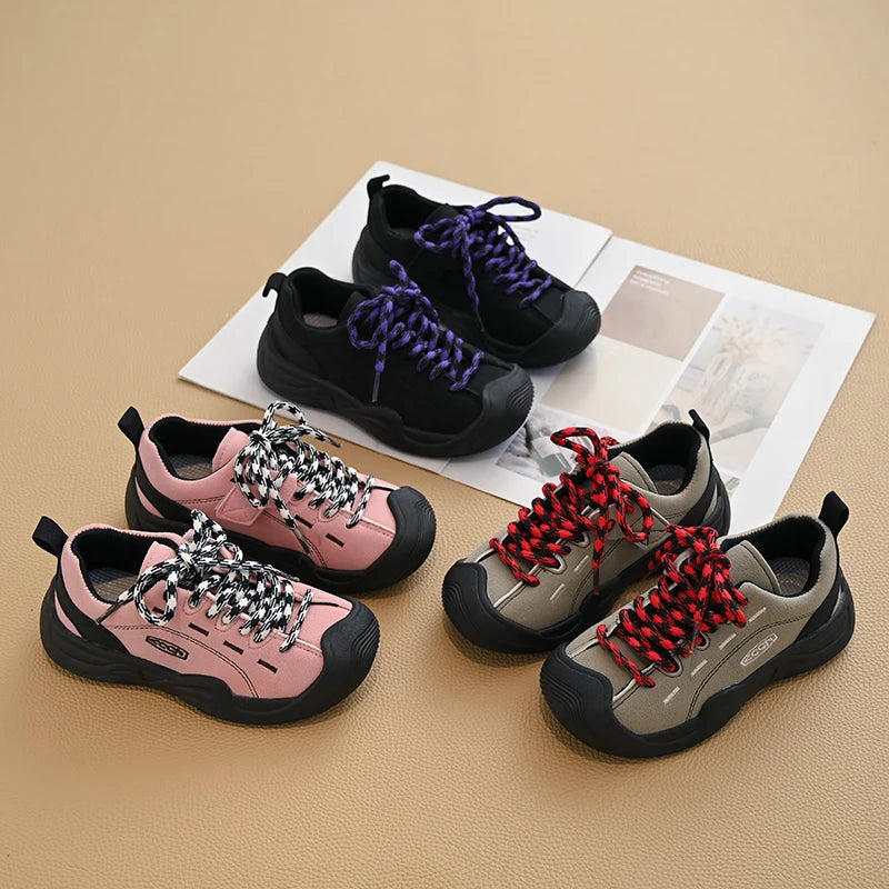 Baby Girls Boys Genuine Leather Sneakers Autumn Kids Casual Shoes Non-slip Soft Sole Infant Toddler Shoes Children Hiking Shoes