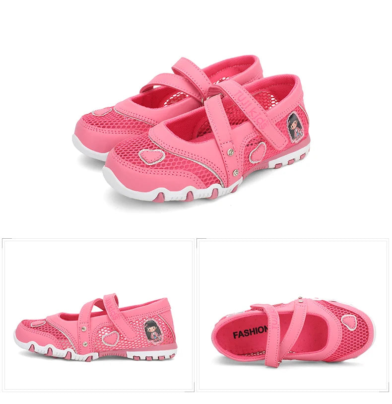 2024 New Summer High Quality Non-slip Children Shoes Girls Fashion Sandals Cartoon Princess Sandals Kids Flat