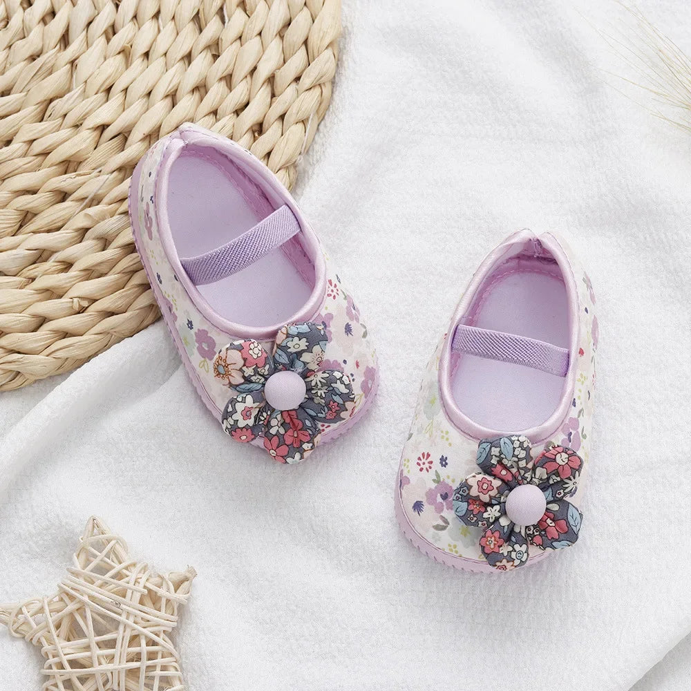 Zapatos de Bebé para Niñas, Flores Coloridas, Zapatos de Princesa, Bebé y Niño Pequeño, Algodón Suave, Antideslizantes, Primeros Pasos, 0-18 Meses