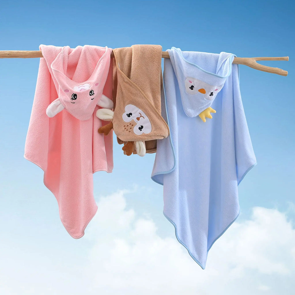 Cartoon Baby Bath Towel Infant Soft Bathrobe Hooded Swaddle Towel Blanket Kids Warm Sleeping Swaddle Wrap for Newborn Boys Girls