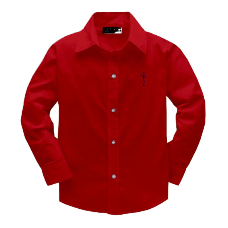 Boys Clothing shirts Autumn Long Sleeve embroidery Little Horse pattern Children Tops Birthday party Kids shirt school uniform