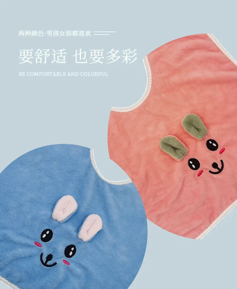 Cartoon Baby Bibs for Children Washing Face Towel Salive Towel Boys Girls Learning Brushing Teeth Towel for 3 To 8 Years Kids