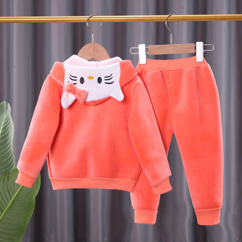 Baby Girl Clothes Children Clothing Set 2pcs Hoodie Cartoon Kids Girls Outfit Sets Toddler Cotton Long Sleeve Tops Pants Suit