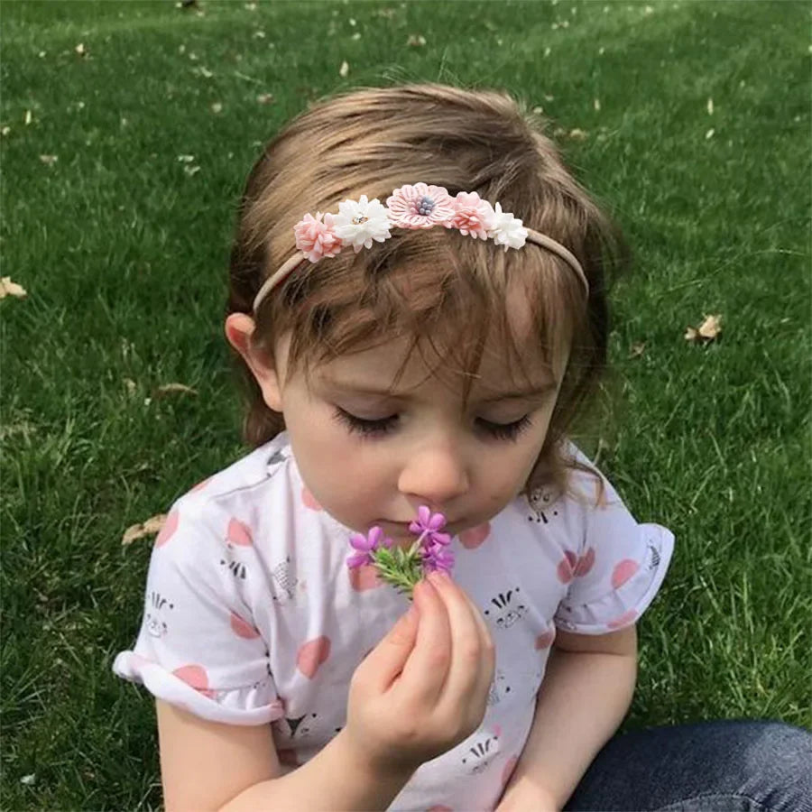 1/3pcs Baby Headbands for girls Kids Cute Flower Headwear Nylon Soft Elastic Hair Band Gifts Toddler Headband Hair Accessories